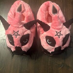 Killstar Pink Baphomet Slippers